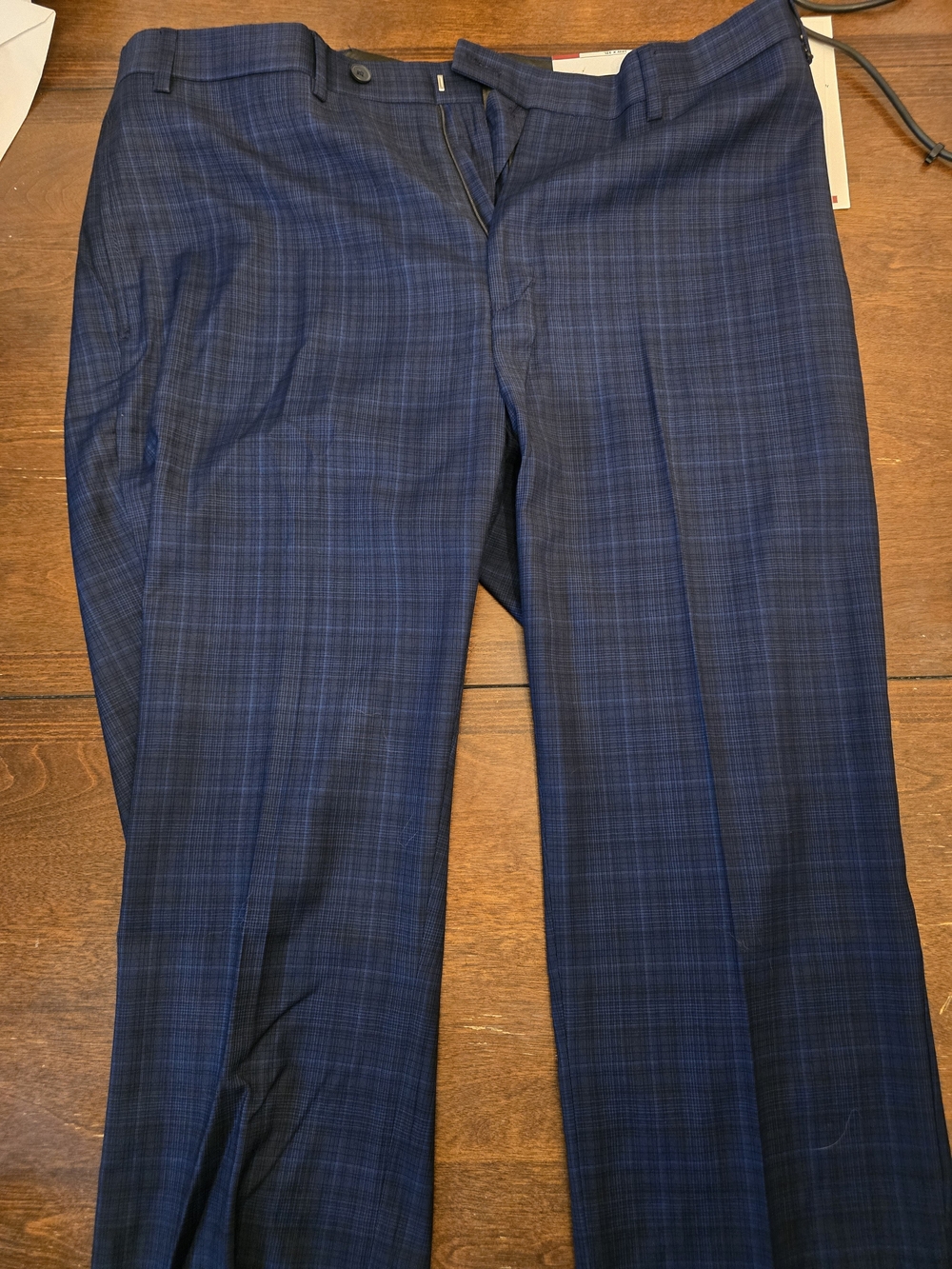 Calvin Klein Blue Plaid Dress Pants